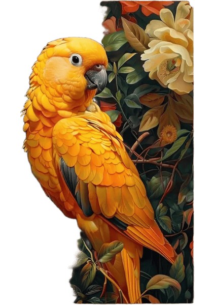 Sayılarla Resim Sarı Papağan ve Orman Çiçekleri Sanat Kültür Dijital Resim El Yapımı Yetişkin Çocuk Hediye Duvar Dekorasyonu D Renk: H6334 / Boyut (Cm): 30X40CM Çerçeve Yok (Yurt Dışından)