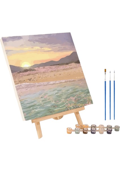 Numaraya Göre Çiçek Resimleri Kitleri Ev Dekorasyonu Numaraya Göre Boyama Tuval Üzerine Bitki Çizimi El Boyaması Sanat Ev Dekorasyonu Hediye Renk: 4 / Boyut (Cm): 20X20CM (Yurt Dışından)