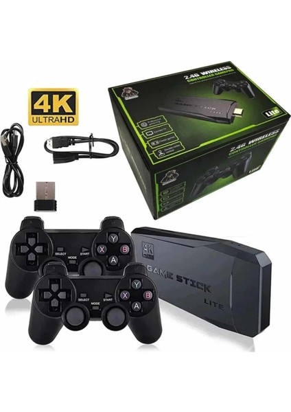 Game Stick 20000 Oyun Kablosuz Çift Kol Retro Oyunlar Game Stick Atari 2.4g 4K