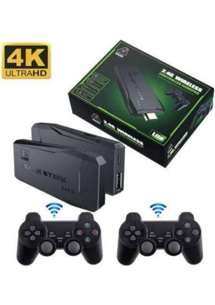 Retro Oyunlar 4K Game Stick 2.4g Kablosuz Çift Kol 3500 Oyun Atari