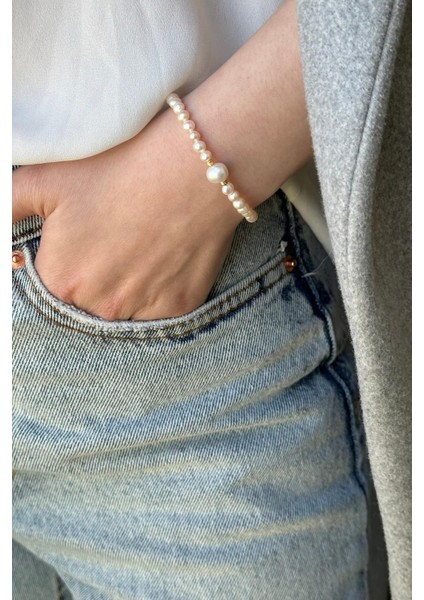 925 Ayar Gümüş 4 mm Dorikalı Doğal İnci Kadın Bileklik fiyatları