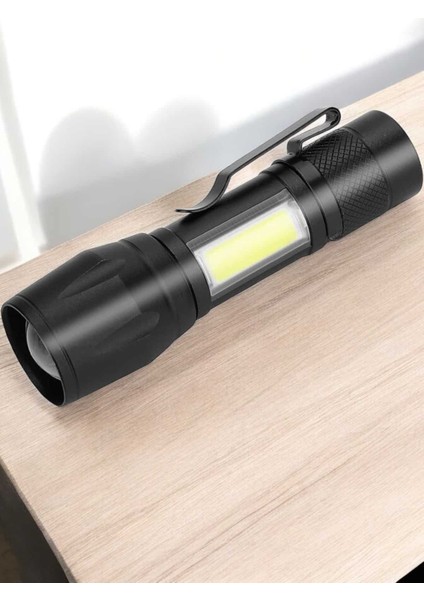 El Feneri LED USB Şarjlı Zoom Mini LED Işık Acil Durum Feneri