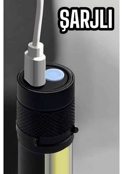 El Feneri LED USB Şarjlı Zoom Mini LED Işık Acil Durum Feneri