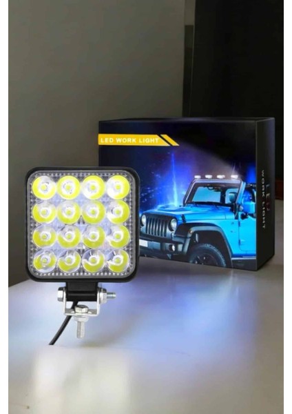Tepe Lambası Çalışma Lambası Sis Lambası 16 LED Beyaz LED Işık