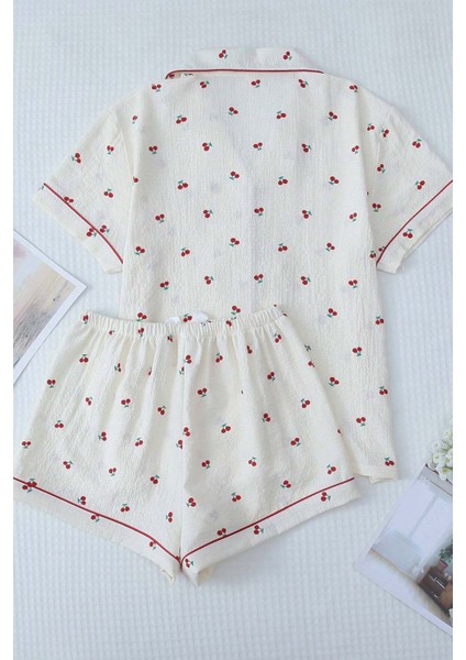 Özel Örme Kumaş Baskılı Kısa Kollu Şortlu Pijama Takımı fiyatları