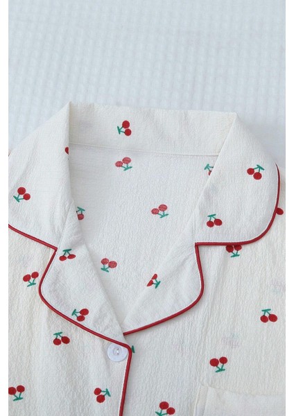 Özel Örme Kumaş Baskılı Kısa Kollu Şortlu Pijama Takımı modelleri