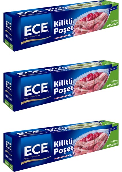 Buzdolabı Poşeti Kilitli Orta 10LU x 3 Adet