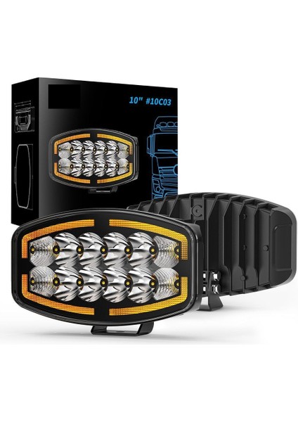 Kamyon Tır Traktör Off Road Jeep 10 Inç Sis Farı Gündüz Ledli Çalışma Lambası 12-24 V