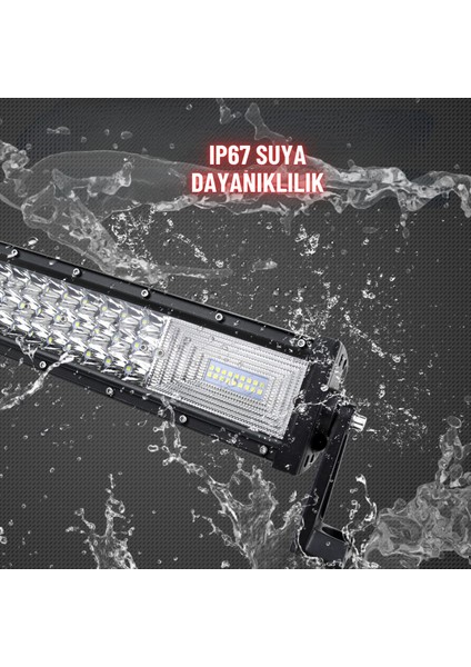 Off Road Kamyon Traktör 80 cm 3 Sıra LED Bar Tek Renk Beyaz 12-24 Tepe Çalışma Lambası