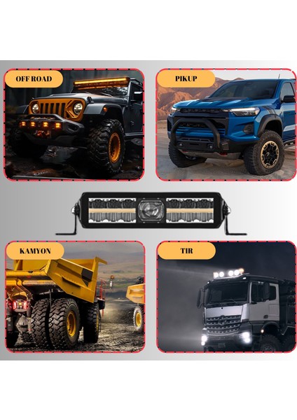 Off-Road Premium 30 cm Tampon Kaput LED Bar Beyaz Işık Projektör Drl Gündüz LED Metal Gövde 12-24V fırsatları