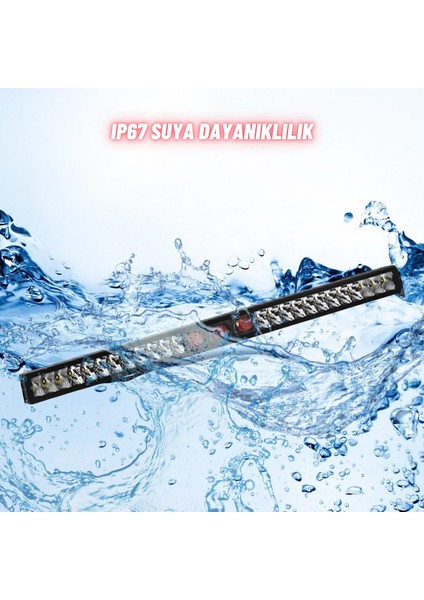 Off-Road Premium Tavan LED Bar 105 cm Beyaz Işık Projektör Kırmızı Göz Gündüz LED Metal Gövde indirimleri
