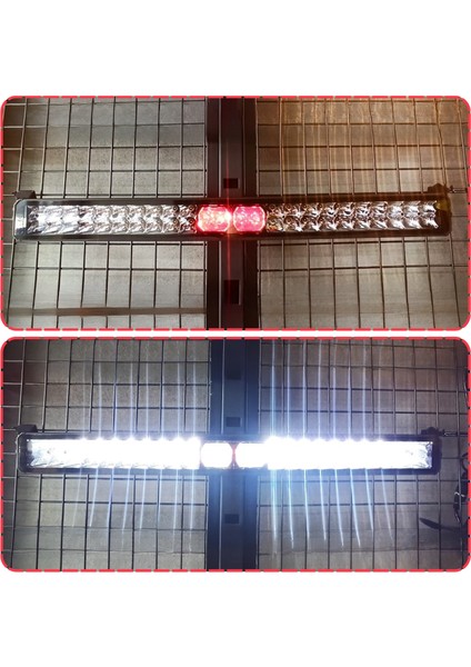 Off-Road Premium Tavan LED Bar 80 cm Beyaz Işık Projektör Kırmızı Göz Gündüz LED Metal Gövde 12-24V fiyatları