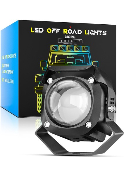 Motosiklet Sis Farı Lazer LED Beyaz Sarı Renk Metal Kasa 2 Adet Takım Motosiklet Aksesuar Lamba