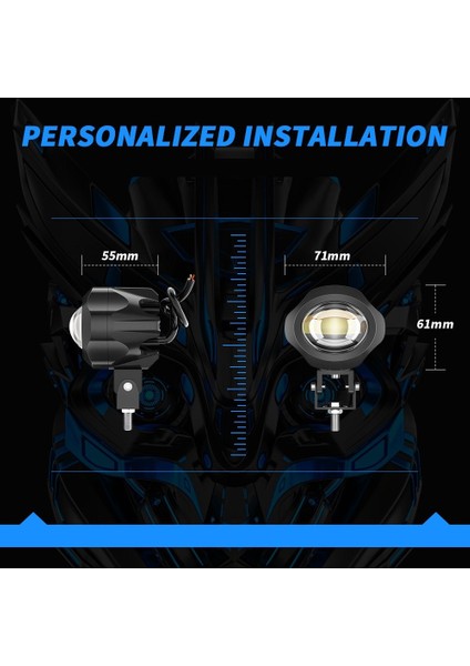 Motosiklet Sis Farı Spot LED Beyaz Sarı Renk Metal Kasa 2 Adet Takım Motosiklet Ekipman Lamba modelleri