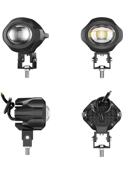 Motosiklet Sis Farı Spot LED Beyaz Sarı Renk Metal Kasa 2 Adet Takım Motosiklet Ekipman Lamba fırsatları