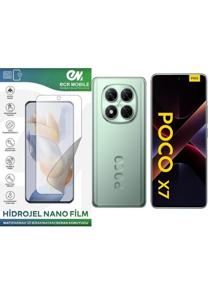 Poco X7 ile Uyumlu Hidrojel Nano Ekran Koruyucu Film Mat(Tempered Cam Değildir!)
