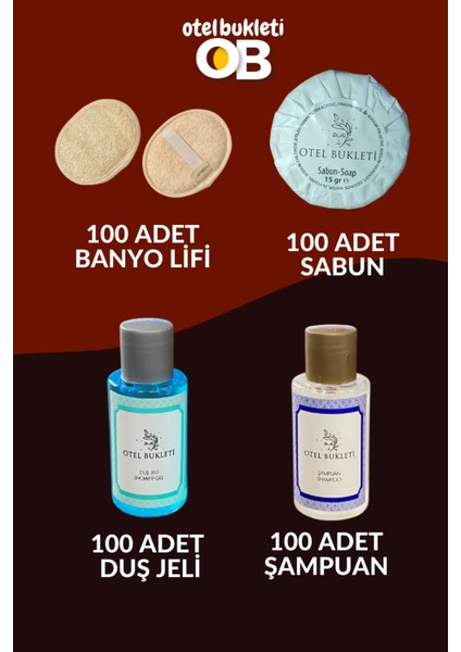 Otel Buklet Oteltipi Banyo Lifi + Sabun+ Duş Jeli+ Şampuan 400 Adet