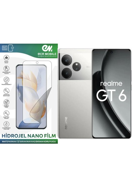 Realme Gt6 ile Uyumlu Hidrojel Nano Ekran Koruyucu Film Mat(Tempered Cam Değildir!)