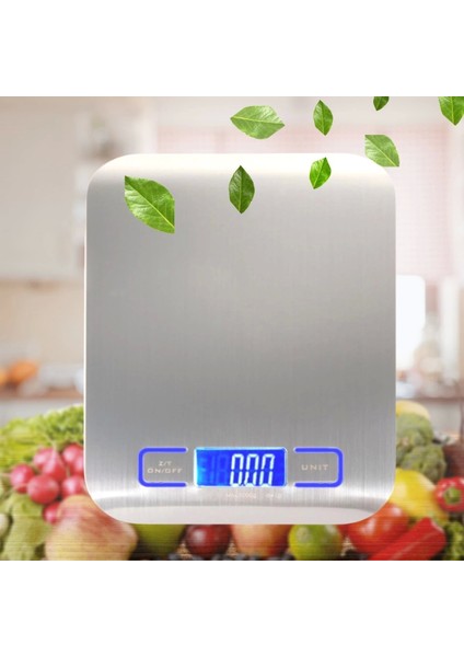Tf 1002 Hassas Ölçümlü Maksimum 5 kg Kapasiteli LED Ekran Platin Dijital Mutfak Tartısı (4172)