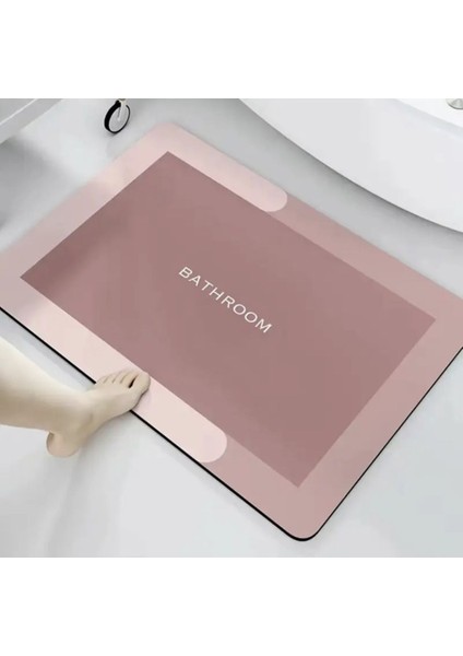 Pembe Su Emici Banyo Paspası, 40x60 cm, Kaymaz Taban, 1 Parça fiyatları