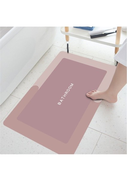 Pembe Su Emici Banyo Paspası, 40x60 cm, Kaymaz Taban, 1 Parça modelleri