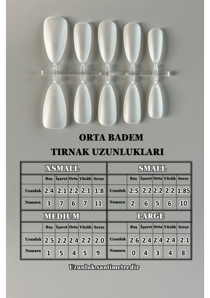 100 Adet Badem Takma Tırnak Orta Uzunlukta Yeni Nesil Mat Dizayn Yapıştırıcı Hediyeli