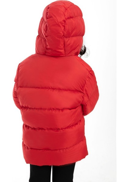 Kız Çocuk Kırmızı Içi Polarlı Kapüşonlu Su Geçirmez Rüzgara Dayanıklı Şişme Kışlık Mont & Kaban fırsatları