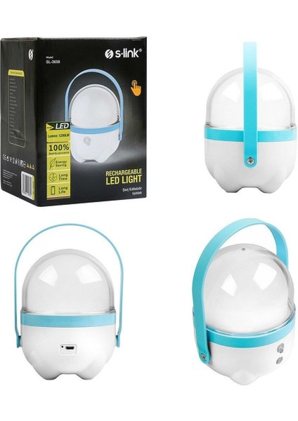 SL-3658 Turuncu Dokunmatik Açma Kapama Ledli 2400MAH Şarjlı Ledli Işıldak