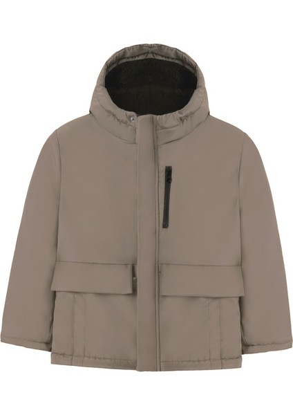 Kız Çocuk Taş Içi Kürklü Su ve Rüzgar Geçirmez Kapüşonlu 3 Cep Kışlık Mont & Kaban & Parka