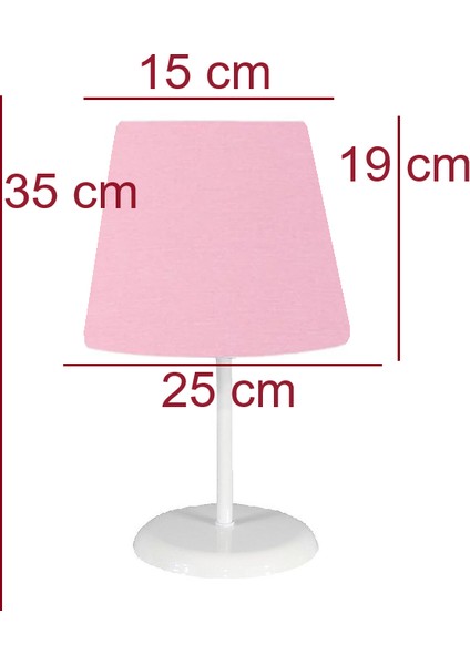 Pembe Kumaş Kaplama 2.li Set Yatak Odası Genç ve Çocuk Odası Avize ve Abajur Seti