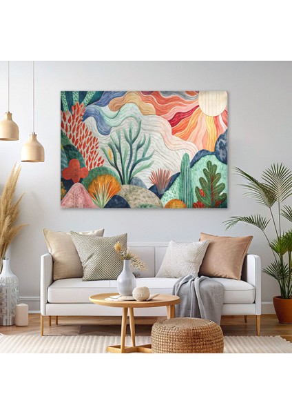 Modern Soyut Sanat Renkli Kanvas Tablo - Duvar Tablosu - Canvas Tablo - Duvar Dekoru