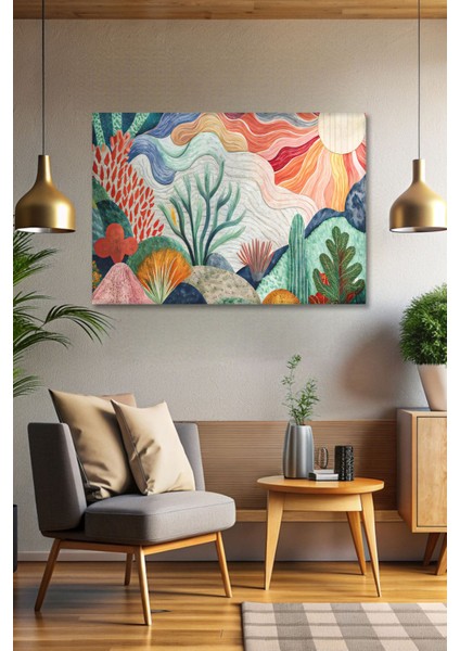 Modern Soyut Sanat Renkli Kanvas Tablo - Duvar Tablosu - Canvas Tablo - Duvar Dekoru