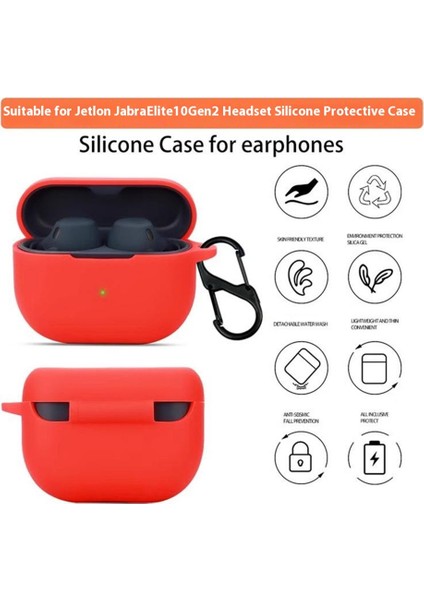 Jabra Elite 10 Gen 2 Kaybolmaya Karşı Tokalı Silikon Koruyucu Kapak (Yurt Dışından)