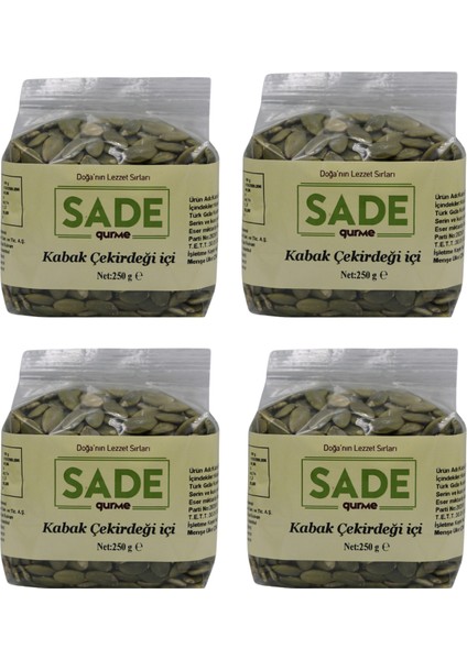 Sade Kabak Çekirdeği İçi 250 gr 4 Lü Paket