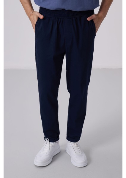 Lacivert Standart Fit Dokuma Hafif Esnek Chino Pantolon - 82175