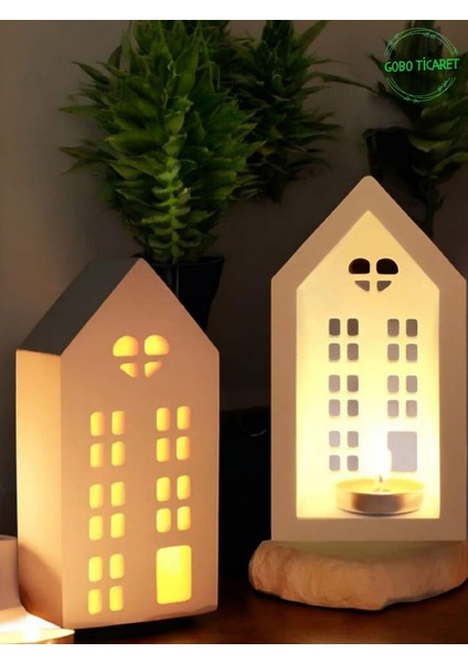 Mum Hediyeli 3'lü Ev Mumluk Seti – Dekoratif Aydınlatma & Şık Ev Dekoru(18,5 cm / 16,1 cm / 12,5 Cm) fırsatları