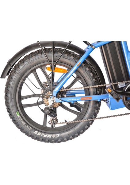 Sasha Elektrikli Şehir Bisikleti - 250W Motor, 20 Inç Jant, LED Aydınlatma, Mavi