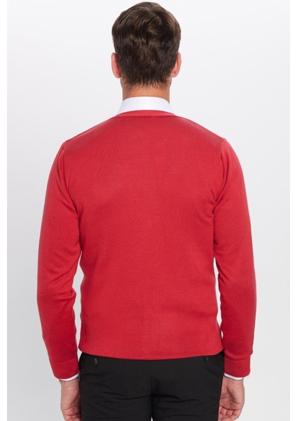 Slim Fit Düz Pamuk Erkek Hırka