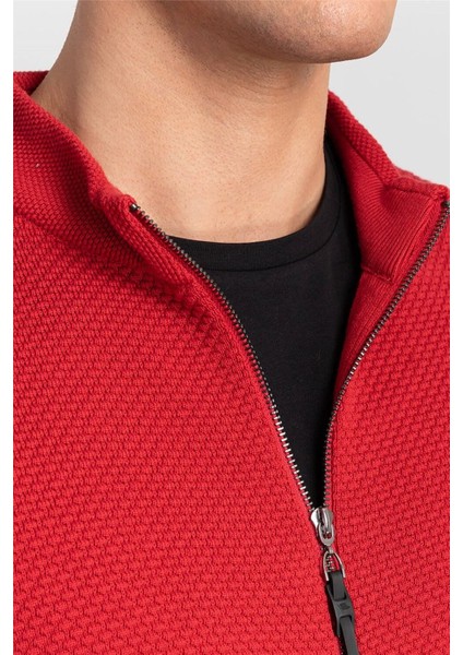 Desenli Yarım Balıkçı Yaka Fermuarlı Erkek Hırka fırsatları