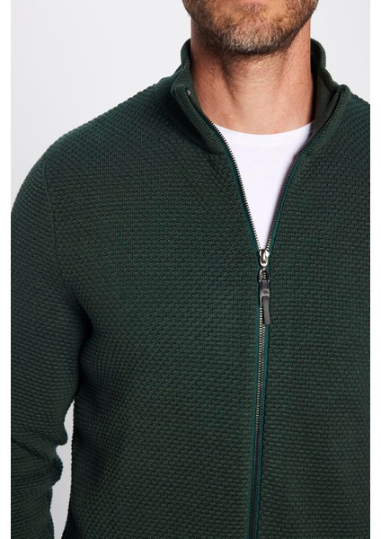 Desenli Yarım Balıkçı Yaka Fermuarlı Erkek Hırka indirimleri