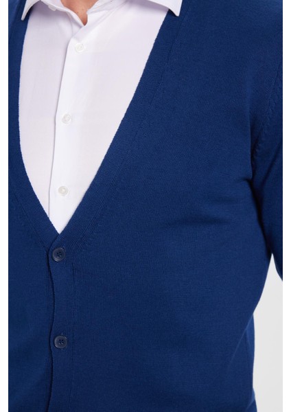 Slim Fit Dar Kesim Düğmeli Düz Pamuk Erkek Hırka modelleri