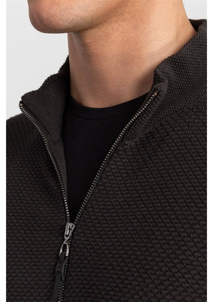 Yarım Balıkçı Yaka Fermuarlı Erkek Hırka modelleri