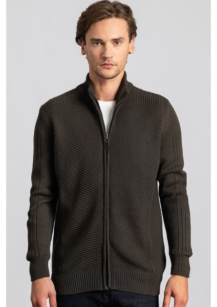 Slim Fit Dar Kesim Kendinden Desenli Erkek Hırka fiyatları