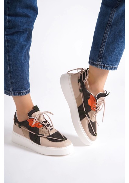 Zoes Nude Süet Yeşil Detaylı Bağcıklı Spor Ayakkabı fiyatları