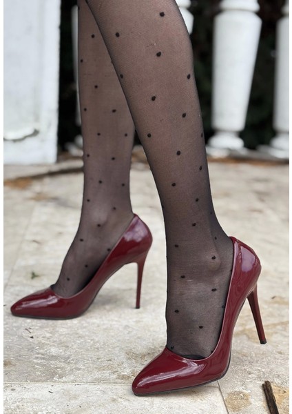 Hillar Bordo Rugan Stiletto Ayakkabı fiyatları