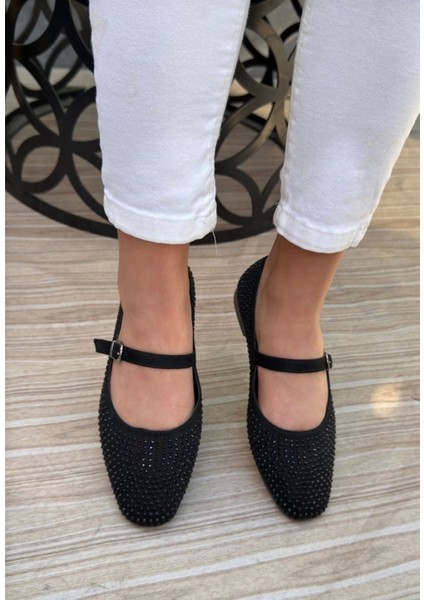 Elise Siyah Süet Siyah Boncuk Işlemeli Babet Ayakkabı fiyatları