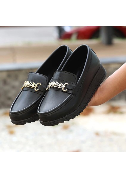 Leyd Siyah Cilt Babet Ayakkabı indirimleri
