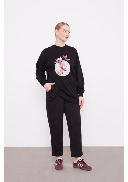 Siyah Belli Lastikli Cepli Spor Pantolon