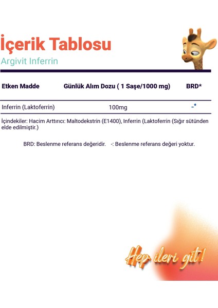 Inferrin Laktoferrin İçeren Takviye Edici Gıda 30 Saşe