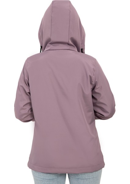 Kadın Mürdüm Içi Astarlı Su Geçirmez ve Rüzgara Dayanıklı Kapüşonlu Cepli Yağmurluk Rys-Y-K-15 fırsatları